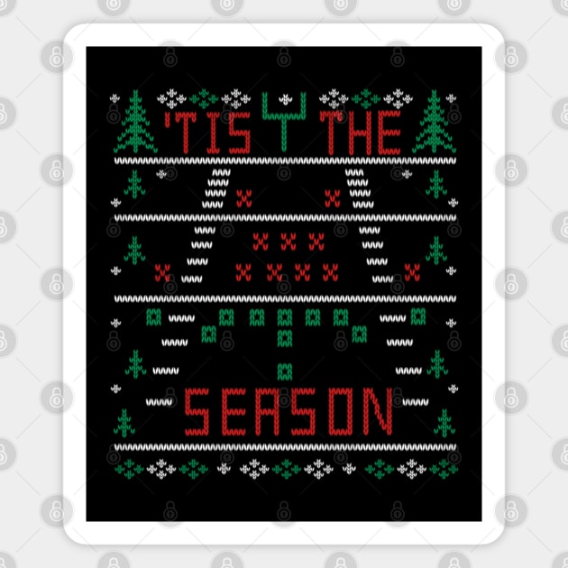 'Tis the Season Football Ugly Christmas Sweater Party Magnet by TeeCreations